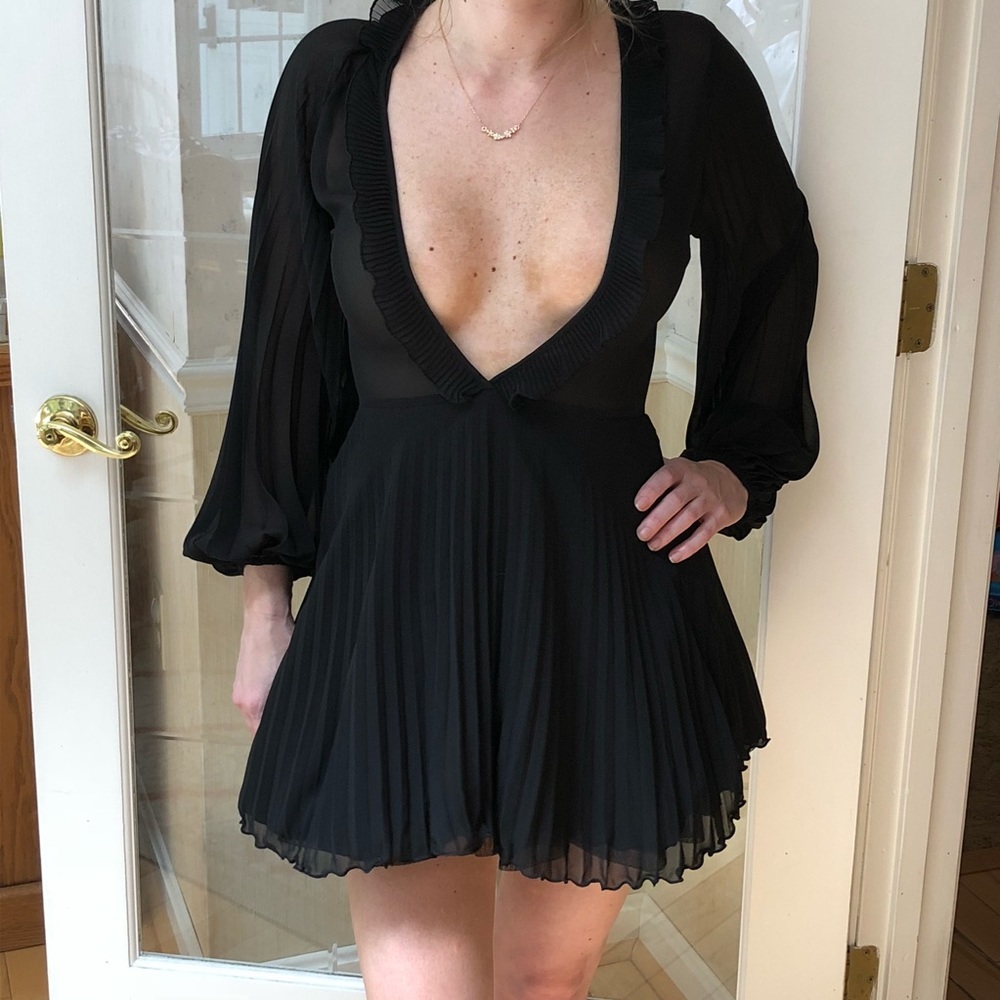 Ultimate Little Black Dress w/ Plunging Neck Line